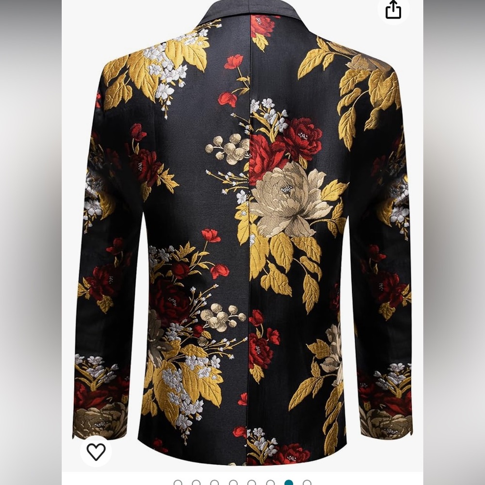 Barry.wang men’s sport coat & blazer lightweight floral suit jacket - Picture 2 of 3